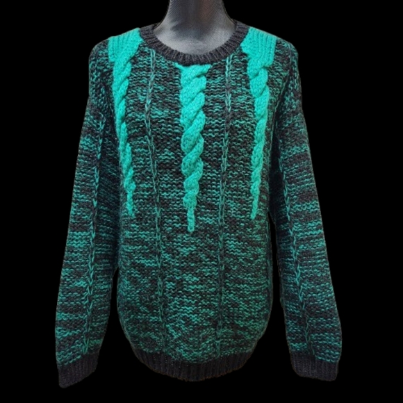 Jeff Laurent VTG 80s Oversize Knit Pullover Sweater (XL) - Picture 2 of 8